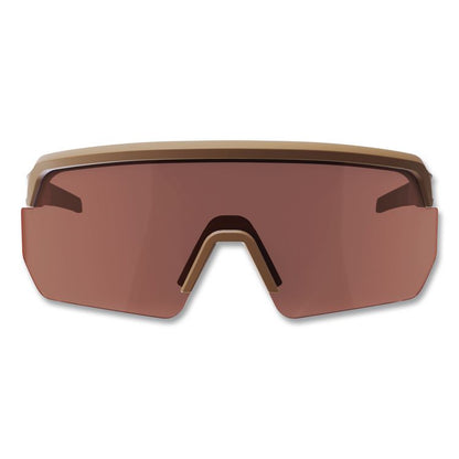 Skullerz AEGIR Color Enhancing Safety Glasses, Matte Desert Half Frame, High Contrast Bronze Shade 3 VLT Single Lens