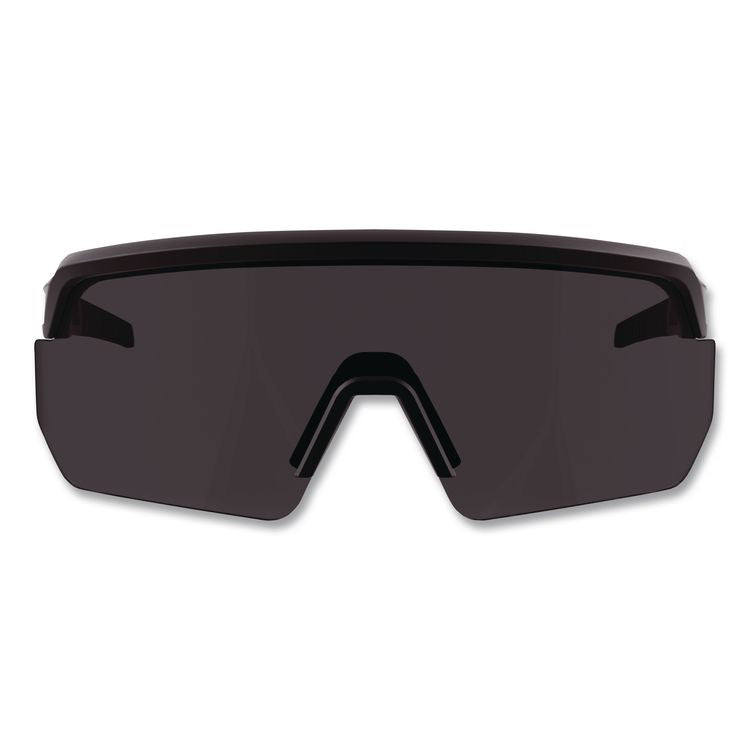 Skullerz AEGIR Color Enhancing Safety Glasses, Matte Black Half Frame, High Contrast Smoke Shade 2 VLT Single Lens
