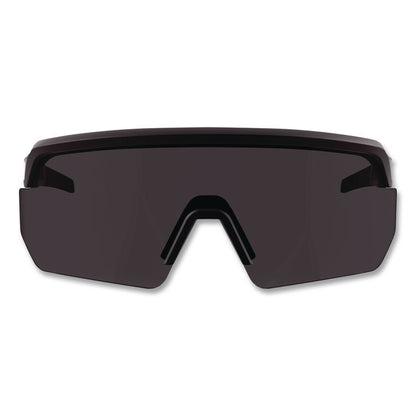 Skullerz AEGIR Color Enhancing Safety Glasses, Matte Black Half Frame, High Contrast Smoke Shade 2 VLT Single Lens