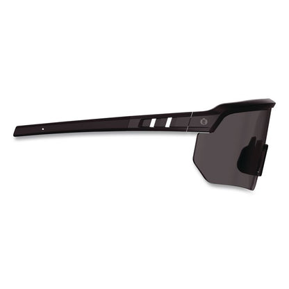 Skullerz AEGIR Color Enhancing Anti-Scratch Anti-Fog Safety Glasses, Matte Black Half Frame, High Contrast Smoke Single Lens