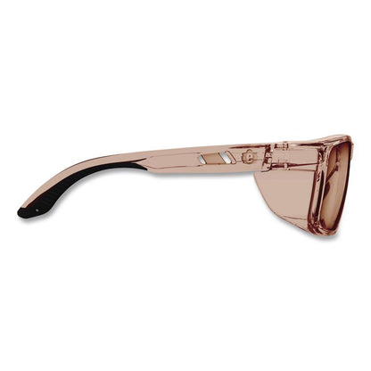 Skullerz SIXTEN Anti-Scratch Enhanced Anti-Fog Safety Glasses with Side Shields, Translucent Tan Full Frame, Tan Dual Lens