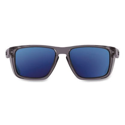 Skullerz SIXTEN Anti-Scratch Anti-Fog Safety Glasses with Side Shields, Smoke Full Frame, Polarized Mirrored Blue Dual Lens