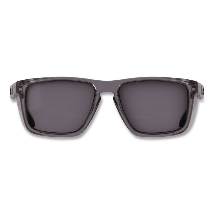 Skullerz SIXTEN Anti-Scratch Anti-Fog Safety Glasses with Side Shields, Smoke Full Frame, Polarized G15 Green Dual Lens