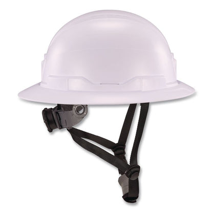 Skullerz 8963 Full Brim Class E Safety Helmet, 6-Point Standard Ratchet Suspension, One Size Fits Most (6.5 to 8), White