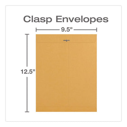 Clasp Envelope, 32 lb Bond Weight Kraft, #12 1/2, Square Flap, Clasp/Gummed Closure, 9.5 x 12.5, Brown Kraft, 100/Box