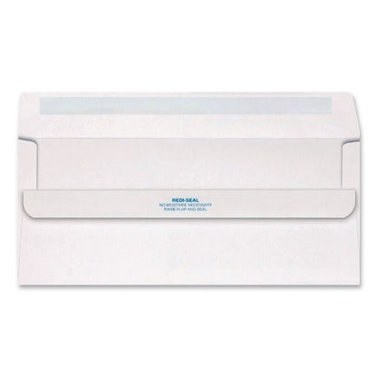 Redi-Seal Envelope, Address Window, #10, Commercial Flap, Redi-Seal Adhesive Closure, 4.13 x 9.5, White, 500/Box