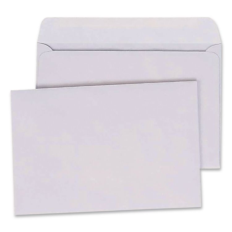 Open-Side Booklet Envelope, #6 1/2, Hub Flap, Gummed Closure, 6 x 9, White, 100/Box