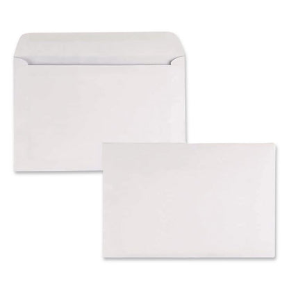 Open-Side Booklet Envelope, #6 1/2, Hub Flap, Gummed Closure, 6 x 9, White, 100/Box