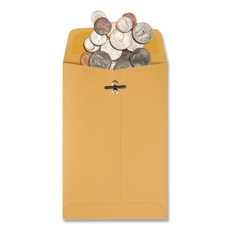 Clasp Envelope, 28 lb Bond Weight Kraft, #35, Square Flap, Clasp/Gummed Closure, 5 x 7.5, Brown Kraft, 100/Box