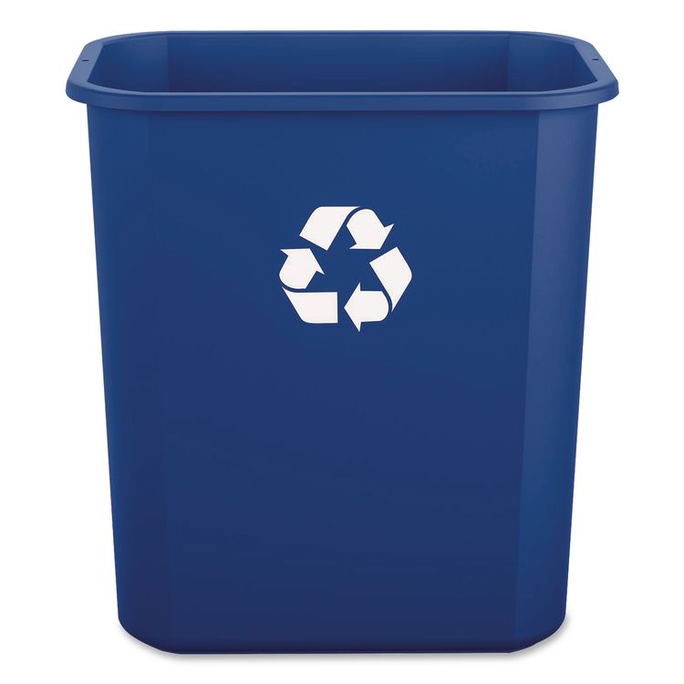 Recycling Container, 7 gal, Polypropylene, Blue