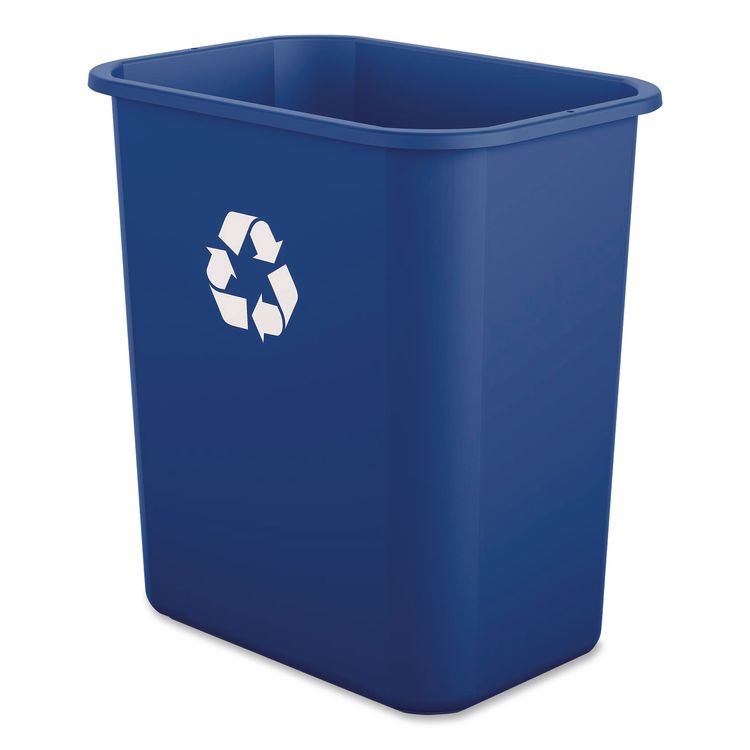 Recycling Container, 7 gal, Polypropylene, Blue
