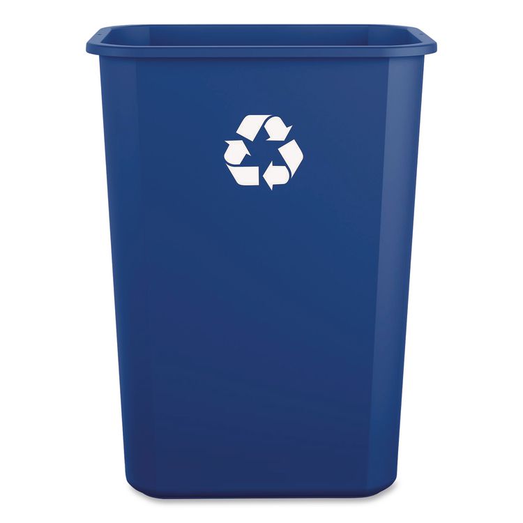 Recycling Container, 10 gal, Polypropylene, Blue