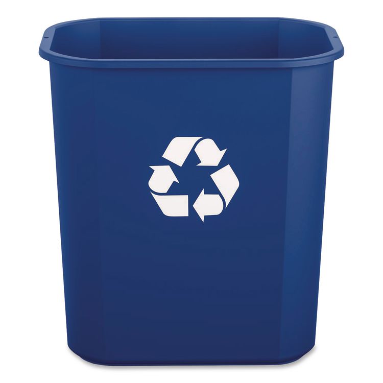 Deskside Recycling Bin, 3 gal, Polypropylene, Blue