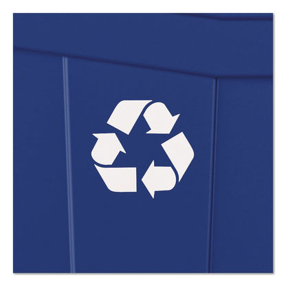 Slim Recycling Container, 23 gal, Polypropylene, Blue