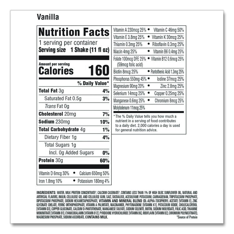 Vanilla Shake, 11 oz Bottle, 15/Carton