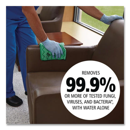 Reusable Cleaning Cloths, Microfiber, 16 x 16, Green, 12/Carton