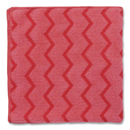 HYGEN Microfiber Cleaning Cloths, 16 x 16, Red, 12/Carton