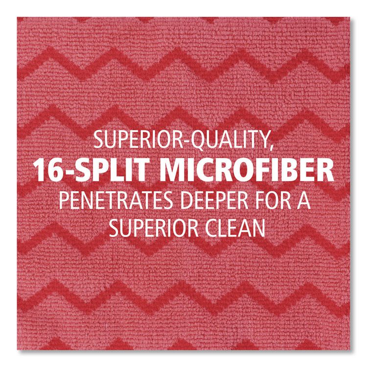 HYGEN Microfiber Cleaning Cloths, 16 x 16, Red, 12/Carton