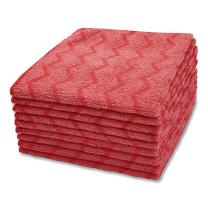 HYGEN Microfiber Cleaning Cloths, 16 x 16, Red, 12/Carton