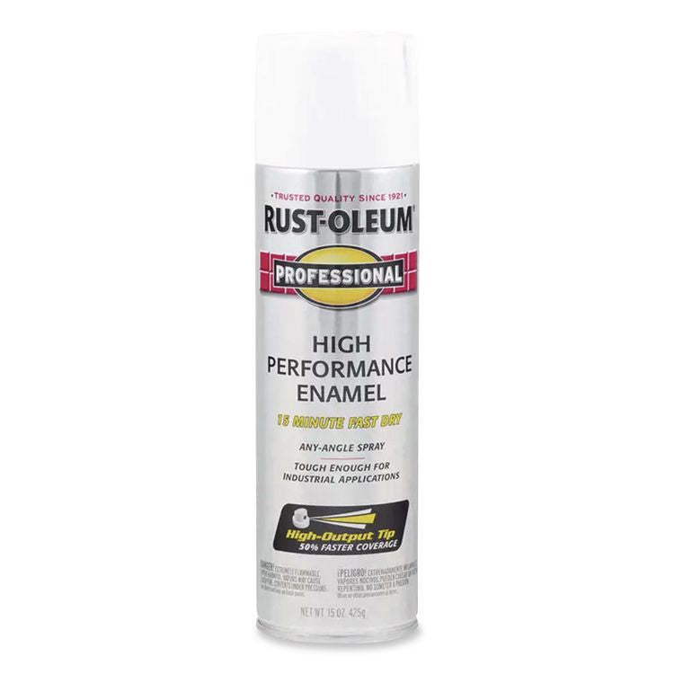 Professional Spray Paint, Gloss White, 15 oz Aerosol Can, 6/Carton