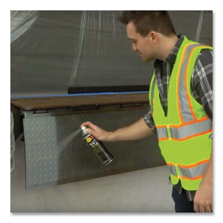Hard Hat High Performance V2100 System Rust Preventive Enamel Spray Paint, Gloss Silver Aluminum, 15 oz Aerosol Can, 6/Carton
