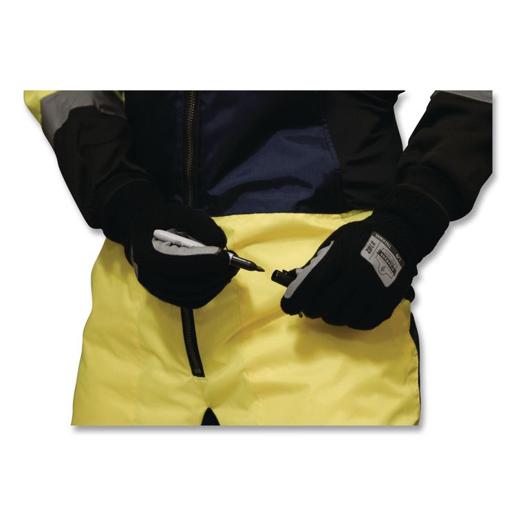 ProFlex 7402 Thermal Knit Cooler Gloves, 10.5" Long, Medium (8), Black, Pair