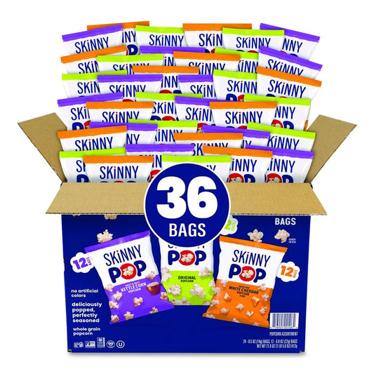 Popcorn Variety Snack Pack, 0.5 oz Bag, 36 Bags/Carton