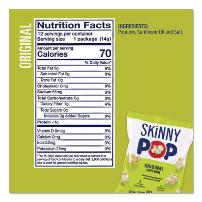 Popcorn Variety Snack Pack, 0.5 oz Bag, 36 Bags/Carton