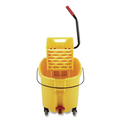 WaveBrake 2.0 Bucket/Wringer Combos, Side-Press with Drain, 35 qt, Yellow