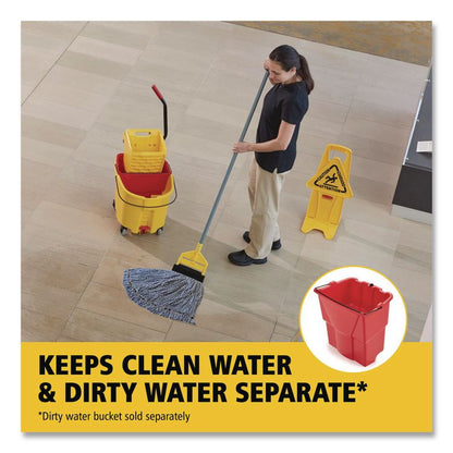 WaveBrake 2.0 Bucket/Wringer Combos, Side-Press with Drain, 35 qt, Yellow