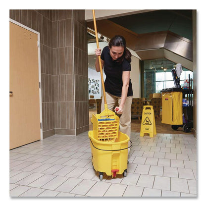 WaveBrake 2.0 Bucket/Wringer Combos, Side-Press with Drain, 35 qt, Yellow