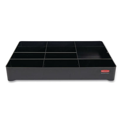 Amenity Organizer for all Rubbermaid Commercial Full Size and Compact Housekeeping Carts, 11 Sections, 18.75 x 3.62, Black