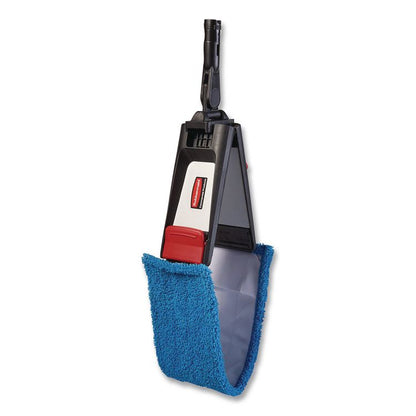 Adaptable Flat Mop Kit, 19.5 x 5.5 Blue Microfiber Head, 48" to 72" Yellow Aluminum Handle