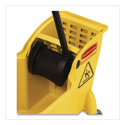 Tandem 31-Quart Bucket/Wringer Combo, Reverse, 31 qt, Yellow