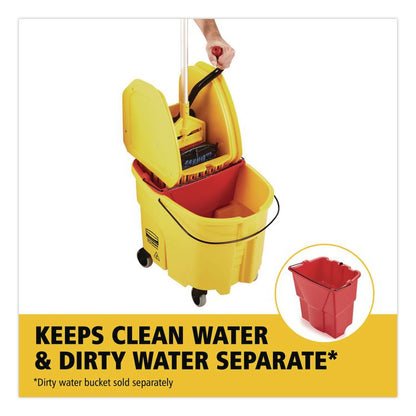 WaveBrake 2.0 Bucket/Wringer Combos, Down-Press, 35 qt, Plastic, Yellow