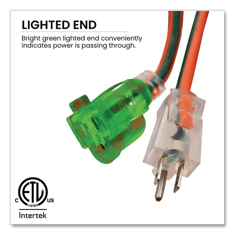 16 AWG Outdoor Extension Cord, 100 ft, 10 A, Orange