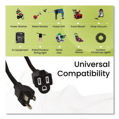 16 AWG Outdoor Extension Cord, 8 ft, 13 A, Black