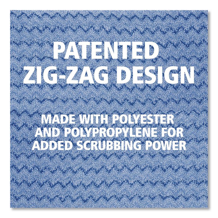 Microfiber Wet Room Pad, Split Nylon/Polyester Blend, 18", Blue, 12/Carton