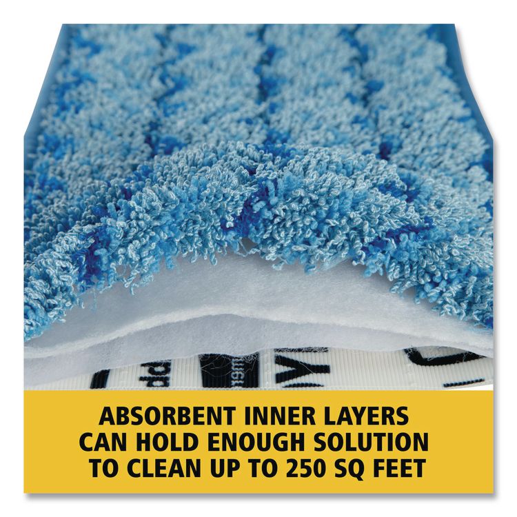 Microfiber Wet Room Pad, Split Nylon/Polyester Blend, 18", Blue, 12/Carton