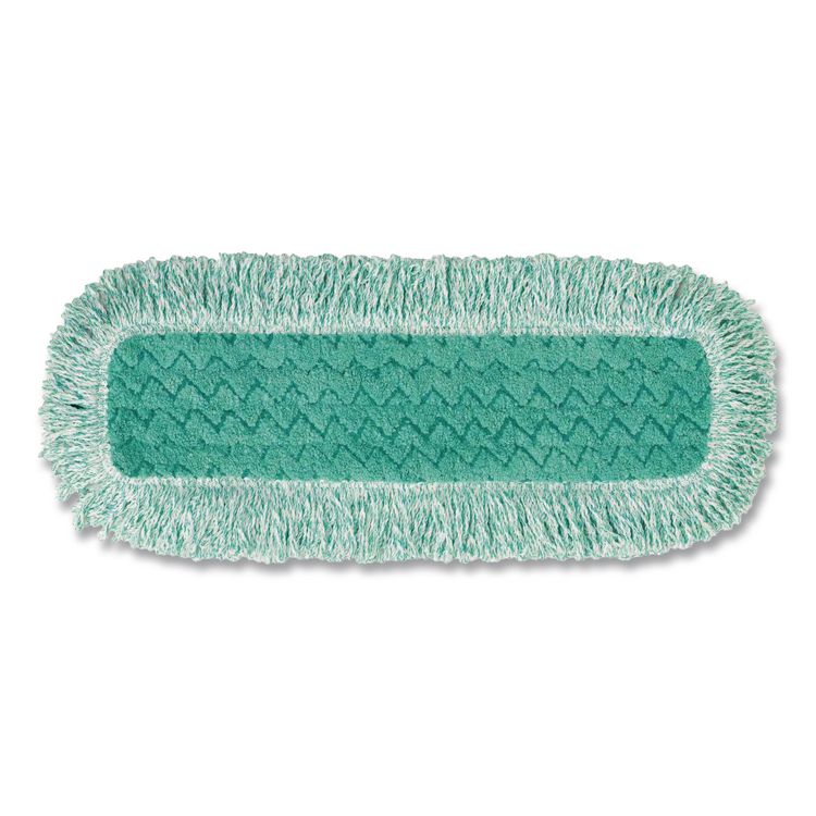 Dust Pad with Fringe, Microfiber, 18" Long, Green, 6/Carton