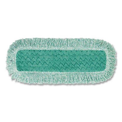 Dust Pad with Fringe, Microfiber, 18" Long, Green, 6/Carton