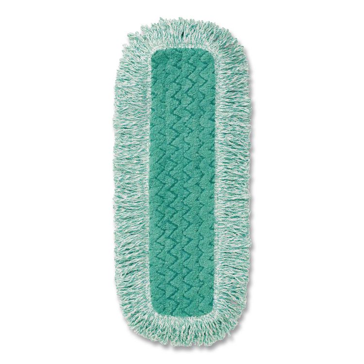 Dust Pad with Fringe, Microfiber, 18" Long, Green, 6/Carton