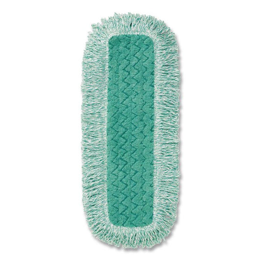 Dust Pad with Fringe, Microfiber, 18" Long, Green, 6/Carton