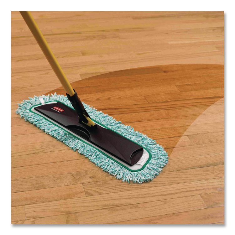 Dust Pad with Fringe, Microfiber, 18" Long, Green, 6/Carton