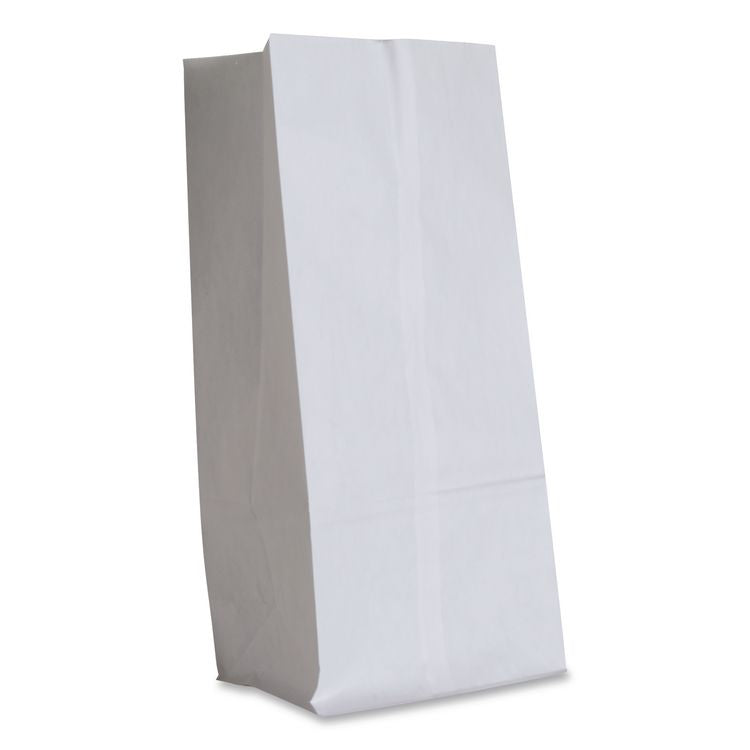 Grocery Paper Bags, 20# Size, 40# Basis Weight, 8.25" x 5.25" x 16.13", White, 500/Bundle