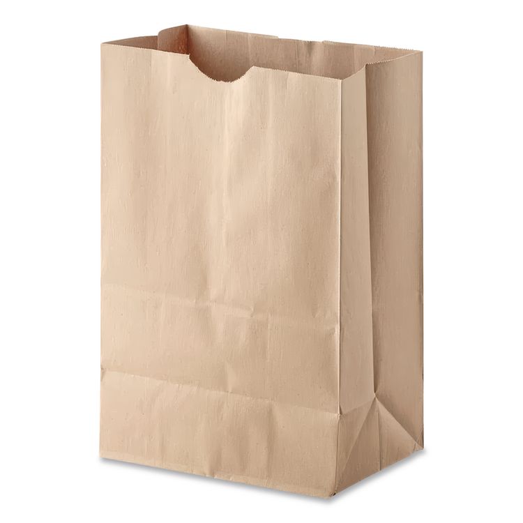Grocery Paper Bags, 1/6 BBL Size, Heavy-Duty, 52# Basis Weight, 12" x 7" x 17", Kraft, 500/Bundle