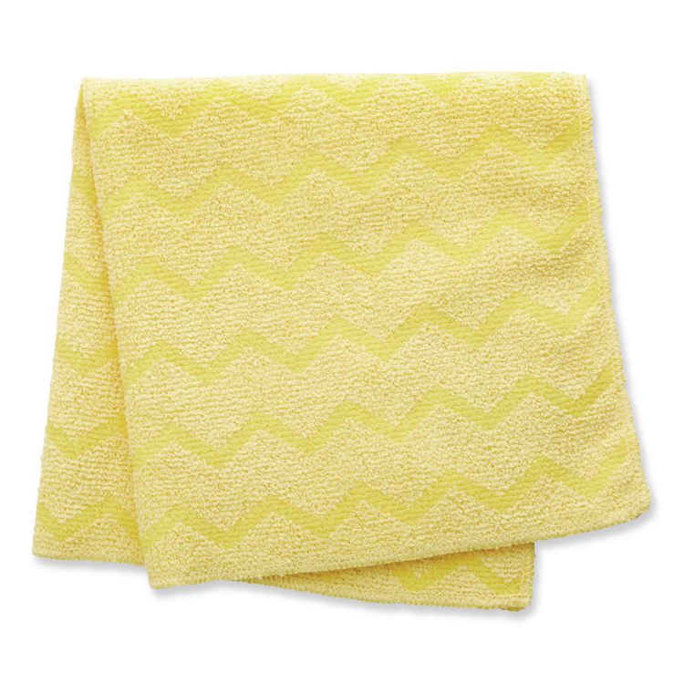 Reusable Cleaning Cloths, Microfiber, 16 x 16, Yellow, 12/Carton