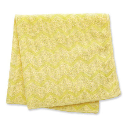 Reusable Cleaning Cloths, Microfiber, 16 x 16, Yellow, 12/Carton