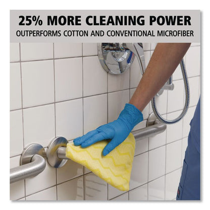 Reusable Cleaning Cloths, Microfiber, 16 x 16, Yellow, 12/Carton