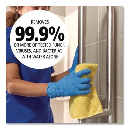 Reusable Cleaning Cloths, Microfiber, 16 x 16, Yellow, 12/Carton